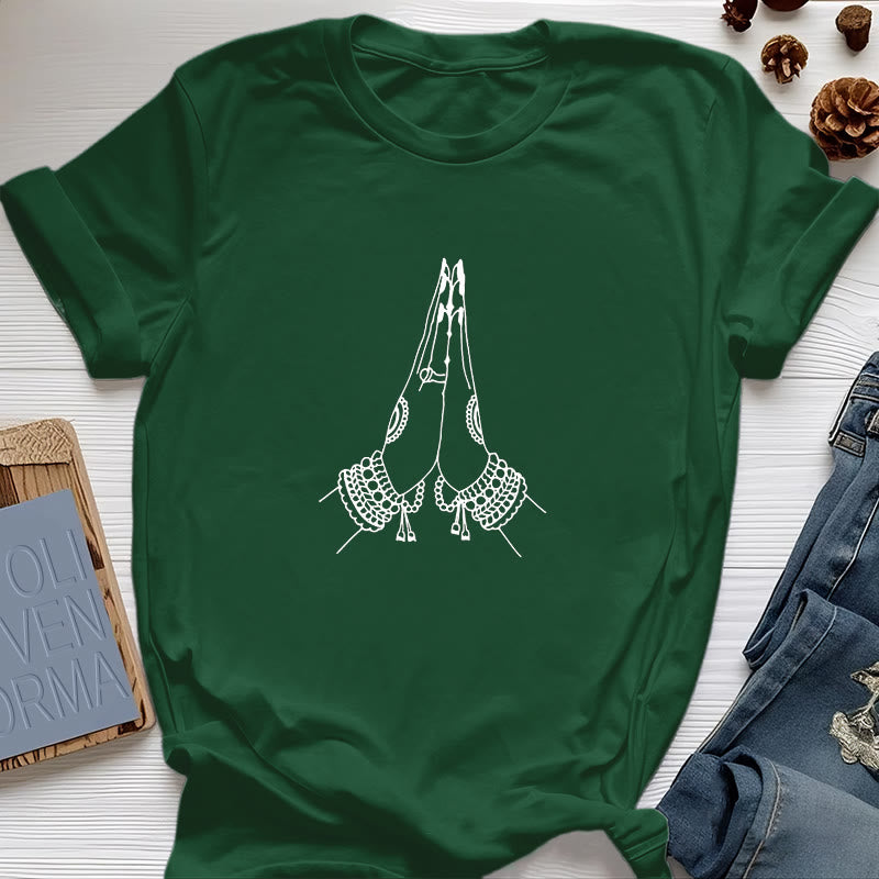 Olivenorma Méditation Namaste Yoga T-Shirt - Vert foncé - 2XL - image 19
