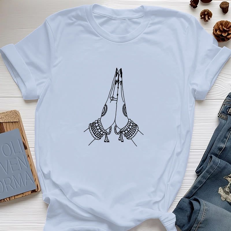 Olivenorma Méditation Namaste Yoga T-Shirt - Bleu - 2XL - image 13