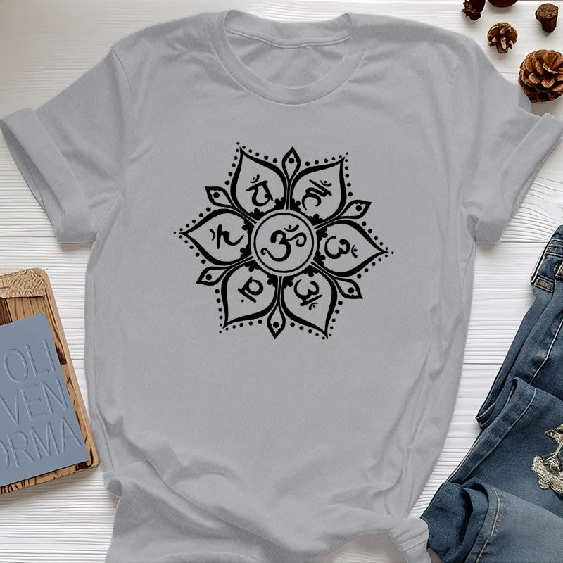 T-shirt Olivenorma avec les sept symboles des chakras - Gris - 2XL - image 9