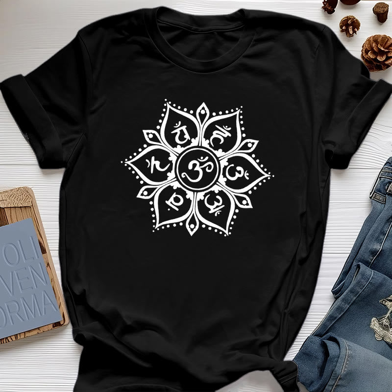 T-shirt Olivenorma avec les sept symboles des chakras - Noir - 2XL - image 7