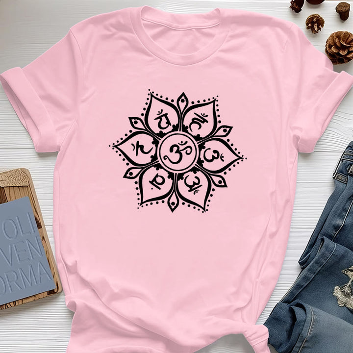 T-shirt Olivenorma avec les sept symboles des chakras - Rose - 2XL - image 0