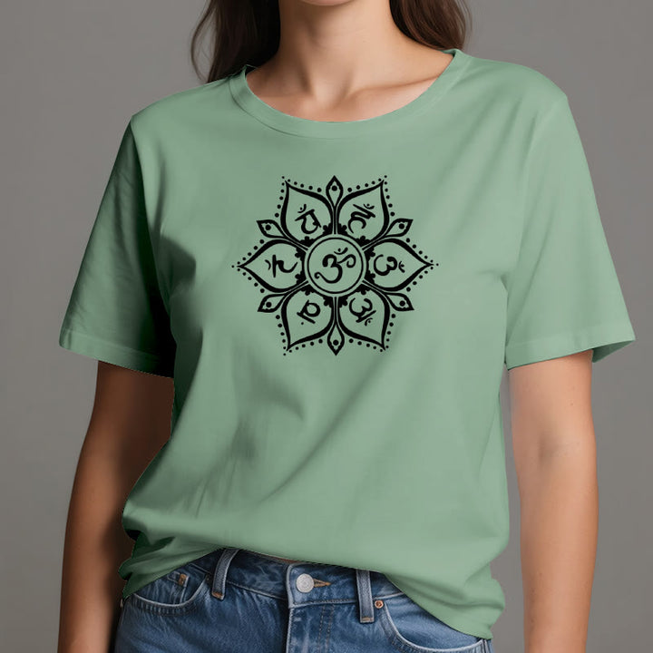 T-shirt Olivenorma avec les sept symboles des chakras - image 18