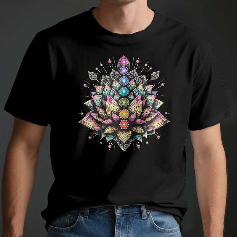Olivenorma Chakra Fleur de Lotus Yoga Méditation T-Shirt - image 3