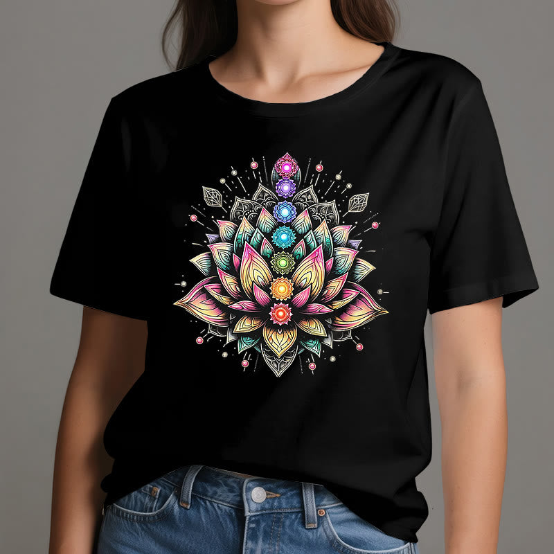 Olivenorma Chakra Fleur de Lotus Yoga Méditation T-Shirt - image 1