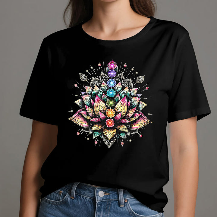 Olivenorma Chakra Fleur de Lotus Yoga Méditation T-Shirt - image 1