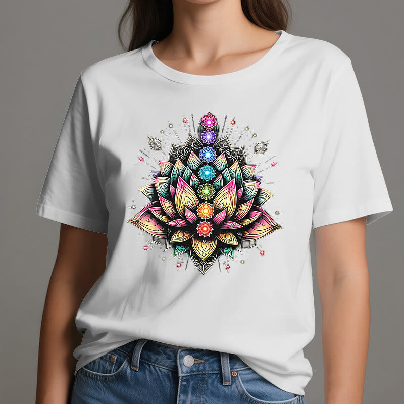 Olivenorma Chakra Fleur de Lotus Yoga Méditation T-Shirt - image 7