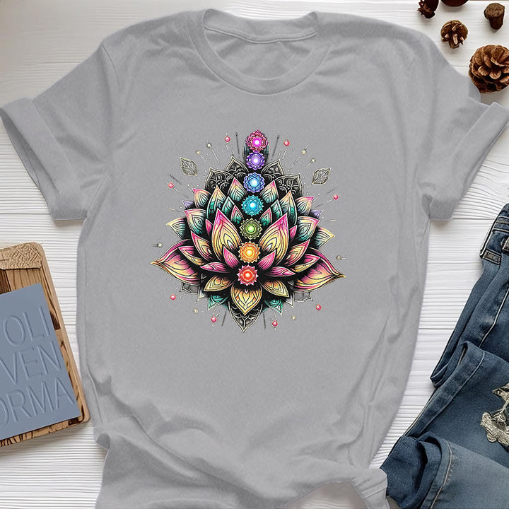 Olivenorma Chakra Fleur de Lotus Yoga Méditation T-Shirt - Gris - 2XL - image 8