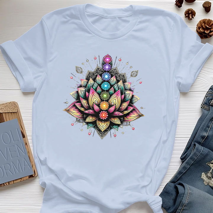 Olivenorma Chakra Fleur de Lotus Yoga Méditation T-Shirt - Bleu - 2XL - image 12