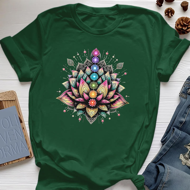 Olivenorma Chakra Fleur de Lotus Yoga Méditation T-Shirt - Vert foncé - 2XL - image 20
