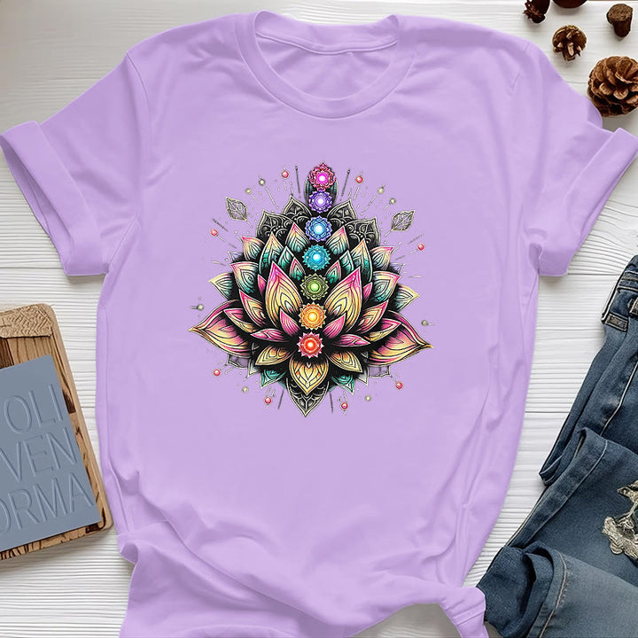 Olivenorma Chakra Fleur de Lotus Yoga Méditation T-Shirt - Violet - 2XL - image 14