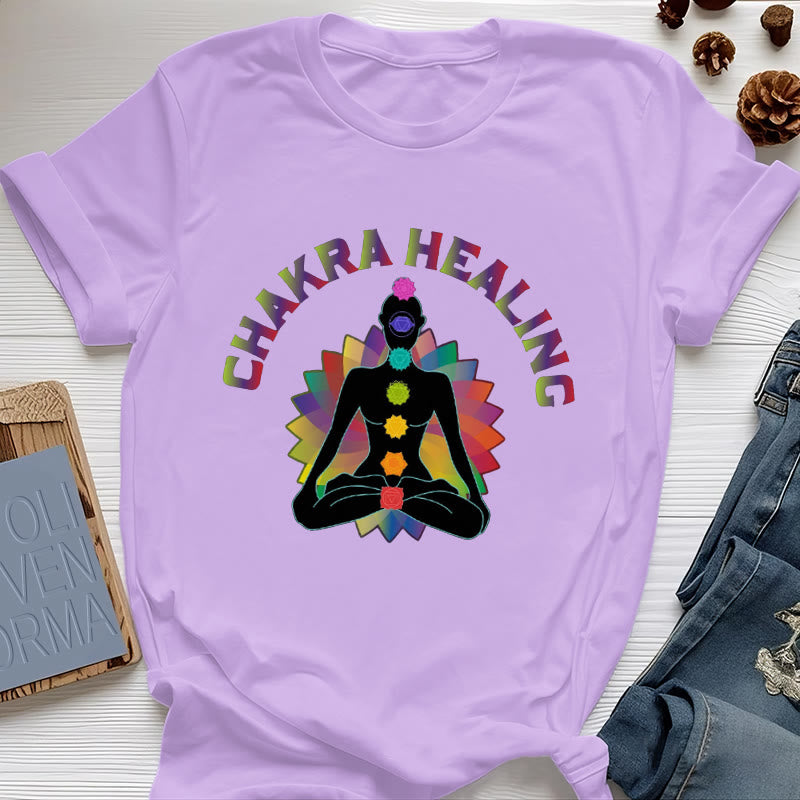 T-shirt Olivenorma pour la guérison des chakras, le Reiki, le yoga et la méditation - Violet - 2XL - image 15