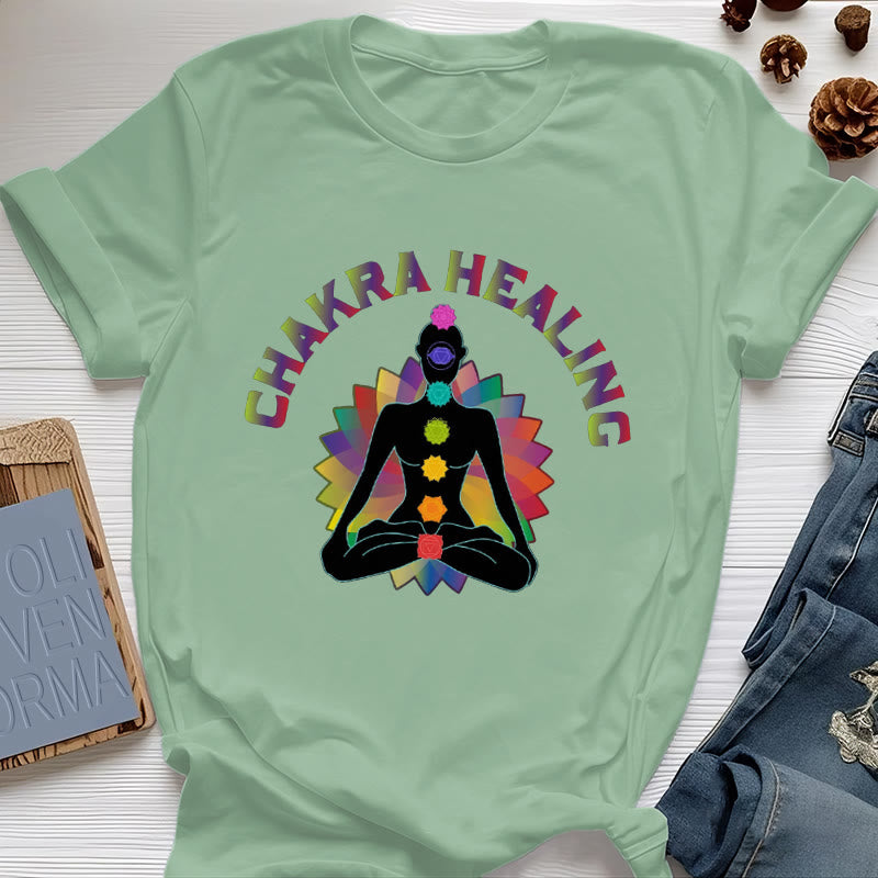 T-shirt Olivenorma pour la guérison des chakras, le Reiki, le yoga et la méditation - Vert clair - 2XL - image 17