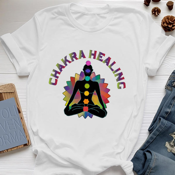 T-shirt Olivenorma pour la guérison des chakras, le Reiki, le yoga et la méditation - Blanc - 2XL - image 5