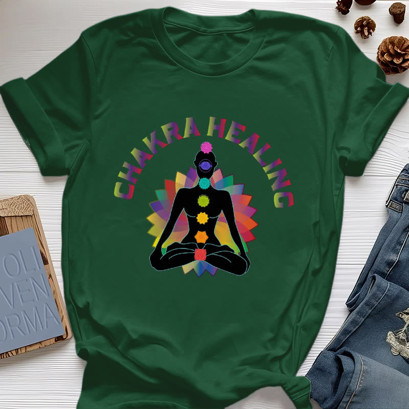 T-shirt Olivenorma pour la guérison des chakras, le Reiki, le yoga et la méditation - Vert foncé - 2XL - image 19