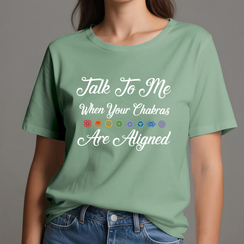 T-shirt de yoga Olivenorma « Parlez-moi lorsque vos chakras sont alignés »