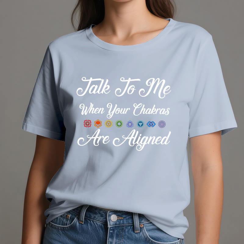 T-shirt de yoga Olivenorma « Parlez-moi lorsque vos chakras sont alignés »