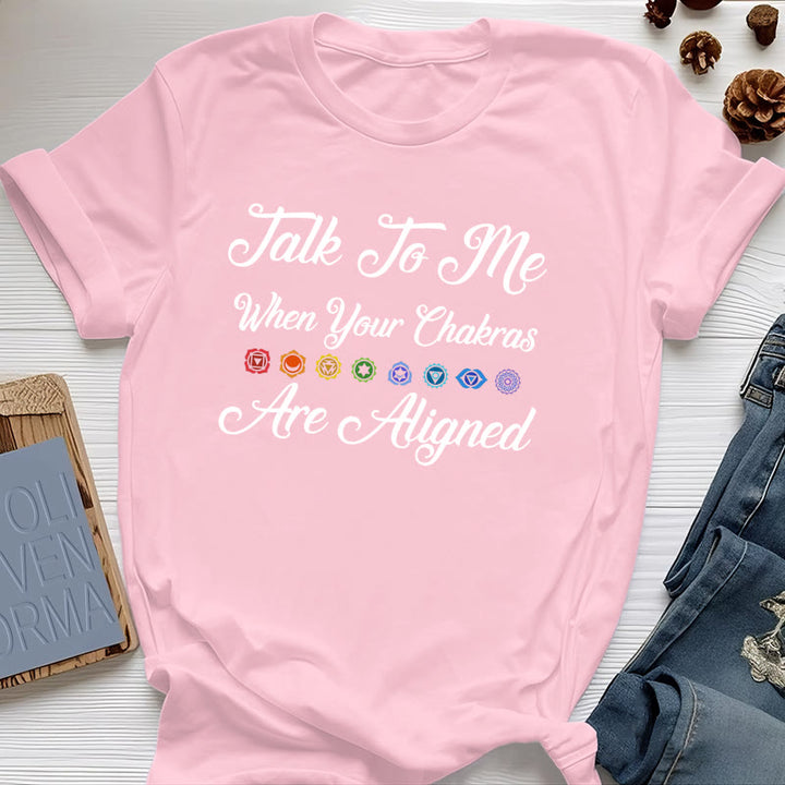 T-shirt de yoga Olivenorma « Parlez-moi lorsque vos chakras sont alignés » - Rose - 2XL - image 12
