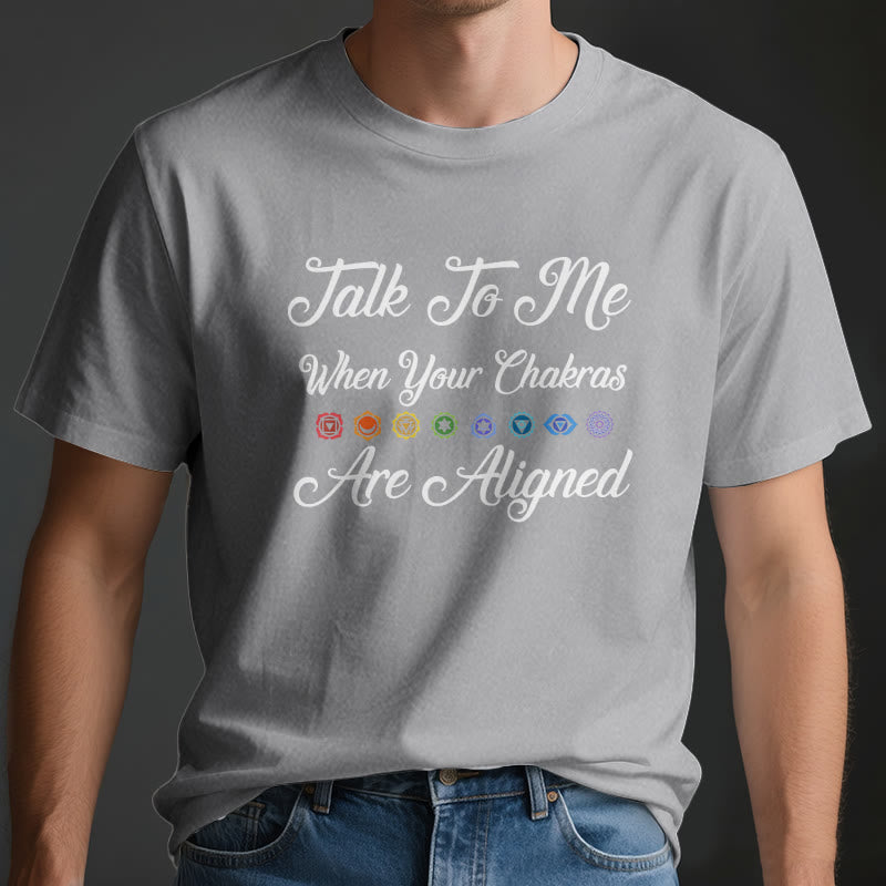 T-shirt de yoga Olivenorma « Parlez-moi lorsque vos chakras sont alignés »