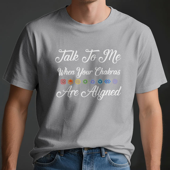 T-shirt de yoga Olivenorma « Parlez-moi lorsque vos chakras sont alignés »