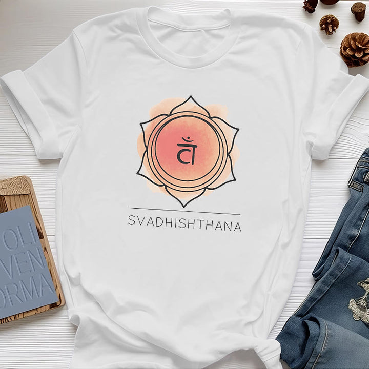 T-shirt de yoga orange Olivenorma pour le chakra sacré - Blanc - image 0