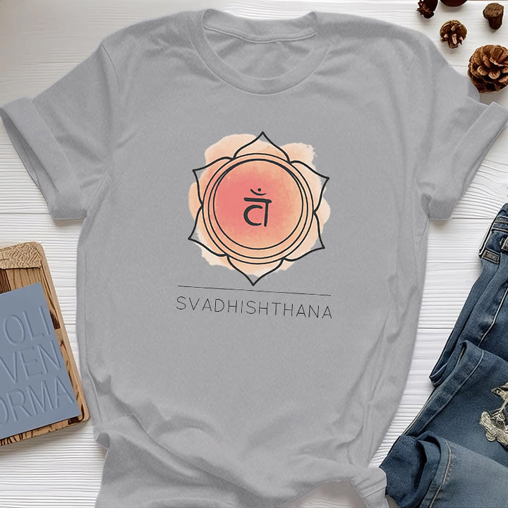 T-shirt de yoga orange Olivenorma pour le chakra sacré - Gris - image 7