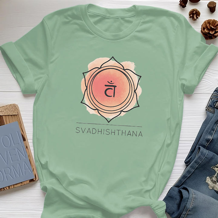 T-shirt de yoga orange Olivenorma pour le chakra sacré - Vert clair - image 17