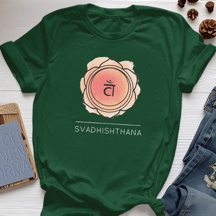 T-shirt de yoga orange Olivenorma pour le chakra sacré - Vert foncé - image 19
