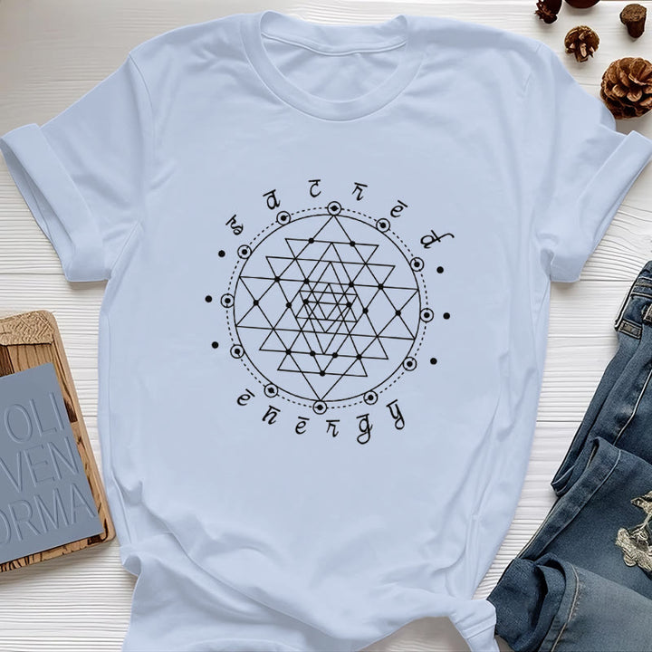 T-shirt spirituel Sri Yantra Olivenorma - Bleu - 2XL - image 11