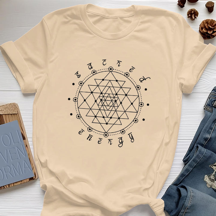 T-shirt spirituel Sri Yantra Olivenorma - Jaune - 2XL - image 9