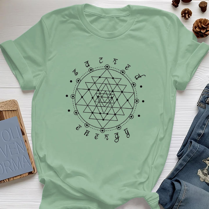 T-shirt spirituel Sri Yantra Olivenorma - Vert clair - 2XL - image 17