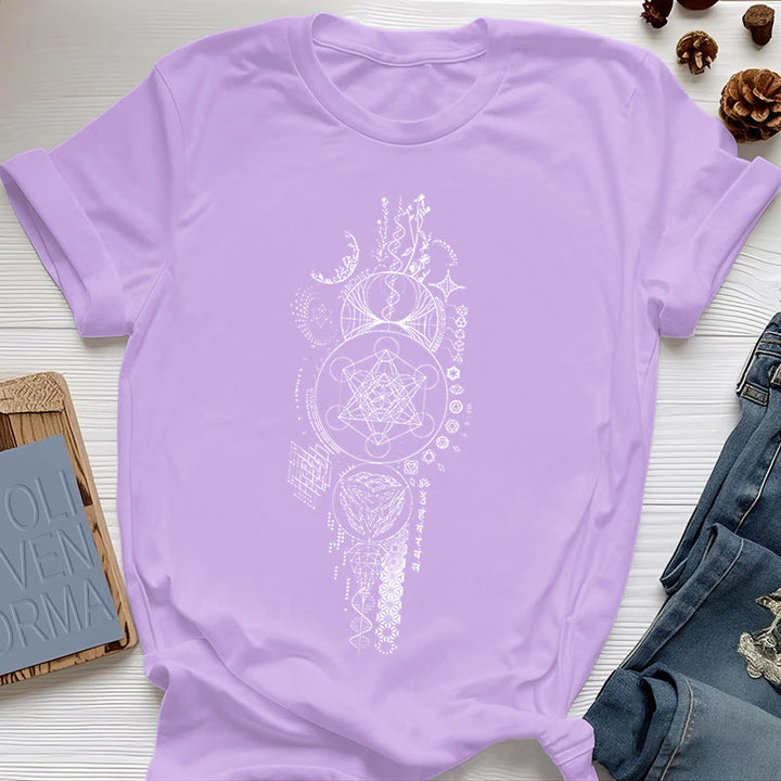 T-shirt Olivenorma Fleur de Vie Géométrie Sacrée - Violet - 2XL - image 15