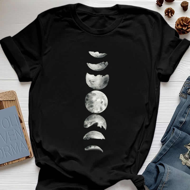 T-shirt de méditation Olivenorma sur les phases de la lune - Noir - 2XL - image 5