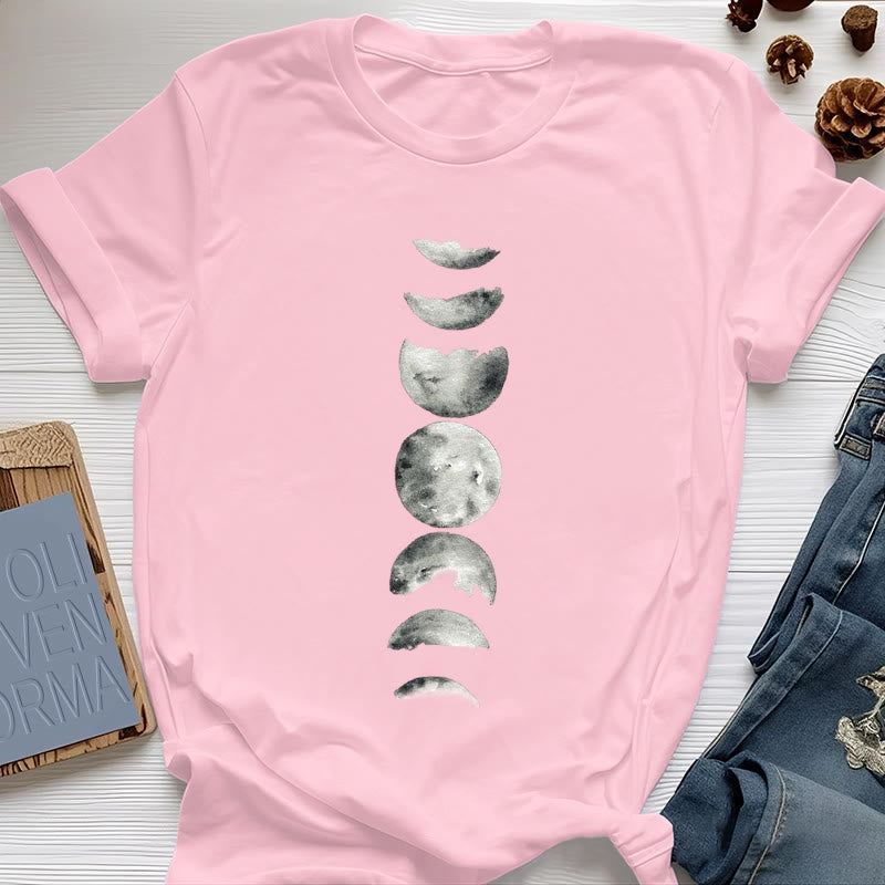 T-shirt de méditation Olivenorma sur les phases de la lune - Rose - 2XL - image 13