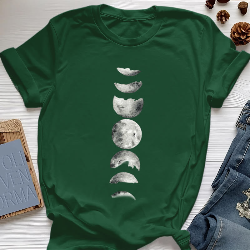 T-shirt de méditation Olivenorma sur les phases de la lune - Vert foncé - 2XL - image 19