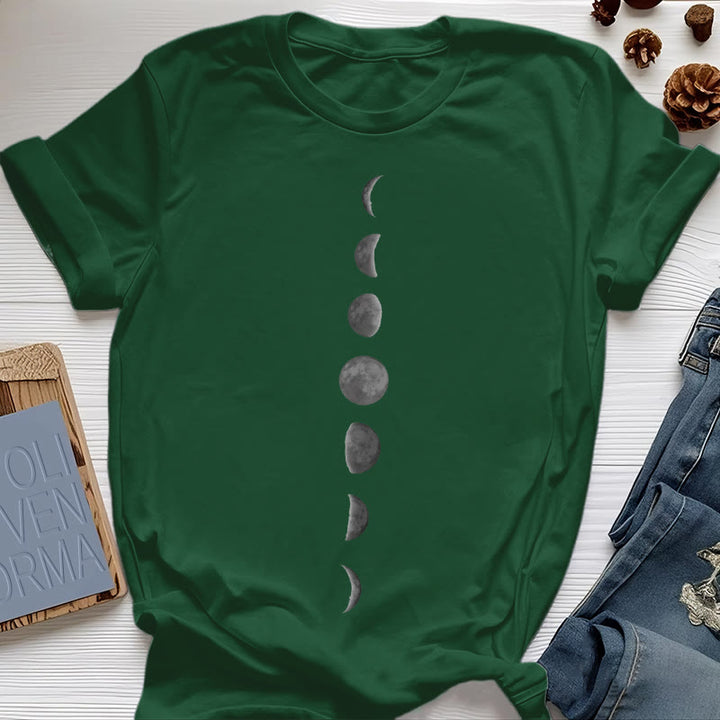 T-shirt de méditation et de yoga Olivenorma avec imprimé phases de la lune