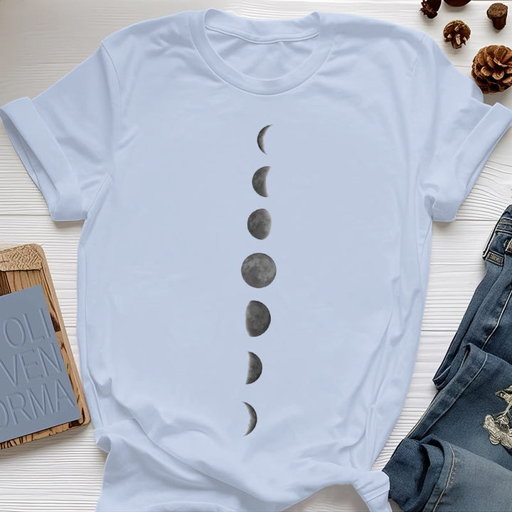 T-shirt de méditation et de yoga Olivenorma avec imprimé phases de la lune - Bleu - 2XL - image 11