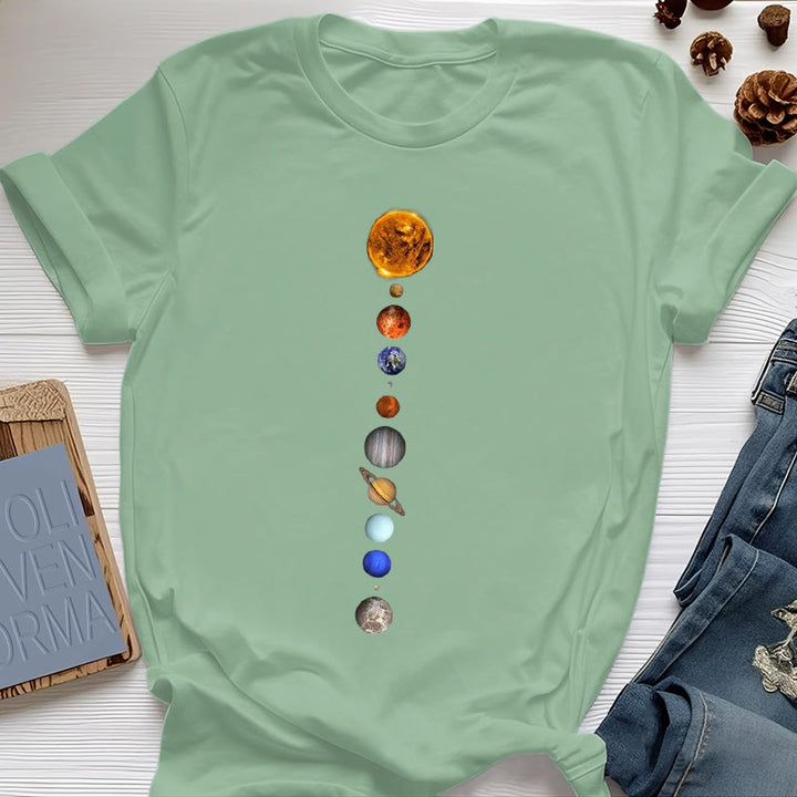 T-shirt imprimé Olivenorma - Système solaire et galaxies - Vert clair - 2XL - image 17
