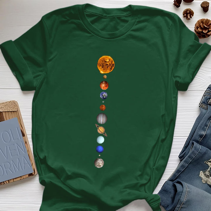 T-shirt imprimé Olivenorma - Système solaire et galaxies - Vert foncé - 2XL - image 19