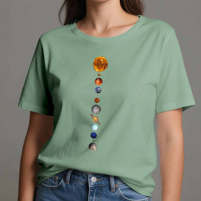 T-shirt imprimé Olivenorma - Système solaire et galaxies