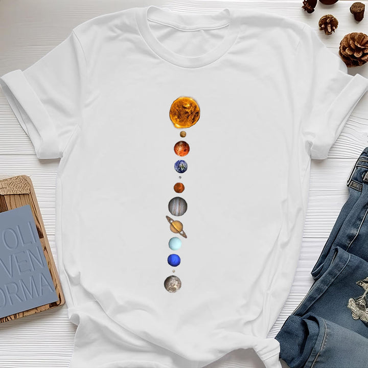 T-shirt imprimé Olivenorma - Système solaire et galaxies - Blanc - 2XL - image 5