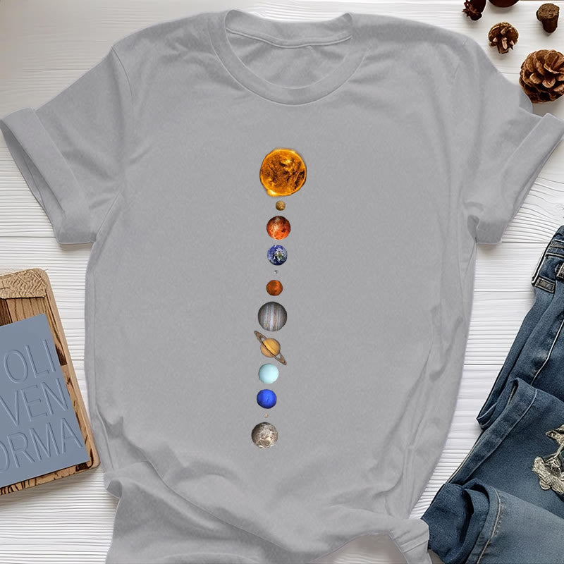 T-shirt imprimé Olivenorma - Système solaire et galaxies - Gris - 2XL - image 7