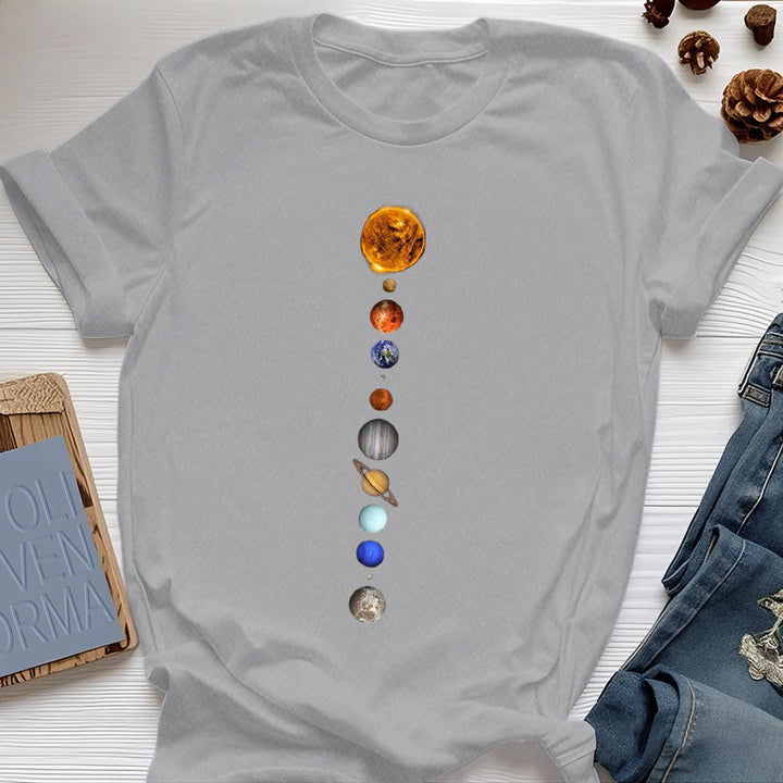 T-shirt imprimé Olivenorma - Système solaire et galaxies - Gris - 2XL - image 7
