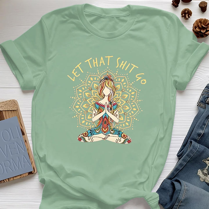T-shirt Olivenorma « Laisse tomber » pour la méditation et le yoga assis