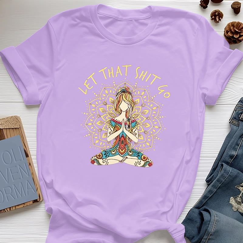T-shirt Olivenorma « Laisse tomber » pour la méditation et le yoga assis - Violet - 2XL - image 15