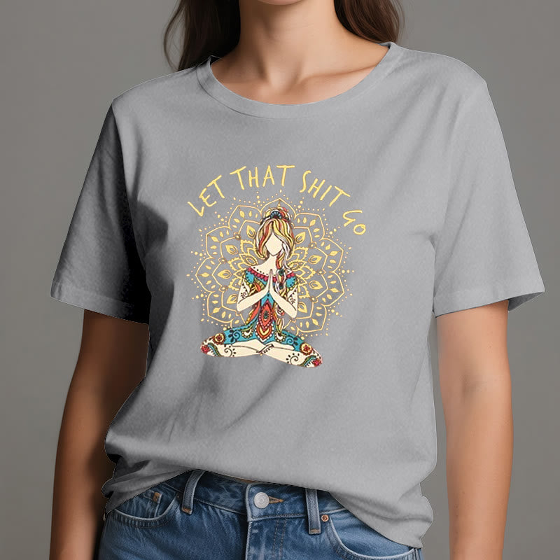 T-shirt Olivenorma « Laisse tomber » pour la méditation et le yoga assis