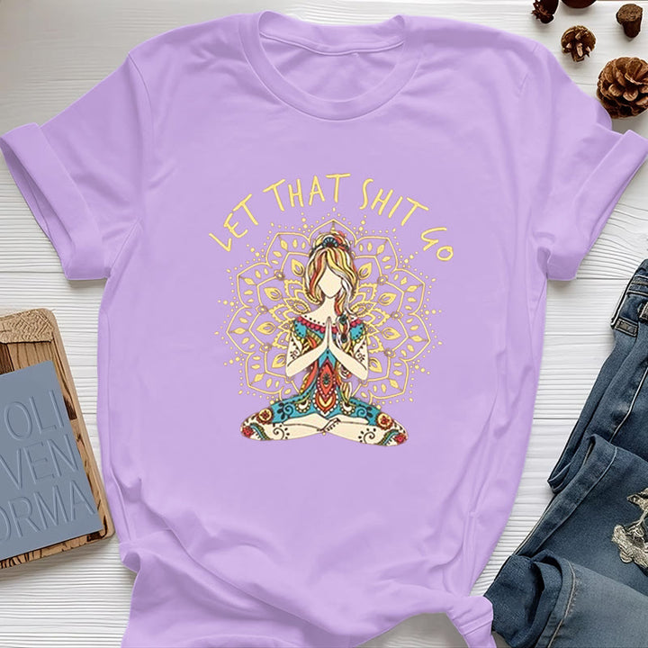 T-shirt Olivenorma « Laisse tomber » pour la méditation et le yoga assis - Violet - 2XL - image 15