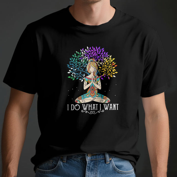T-shirt de méditation et de yoga Olivenorma « Je fais ce que je veux »