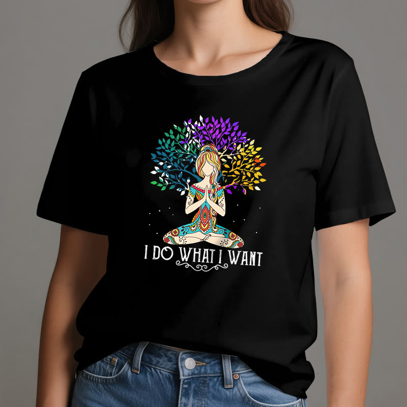 T-shirt de méditation et de yoga Olivenorma « Je fais ce que je veux »