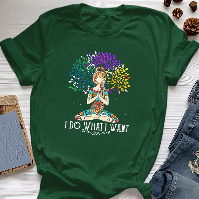 T-shirt de méditation et de yoga Olivenorma « Je fais ce que je veux »