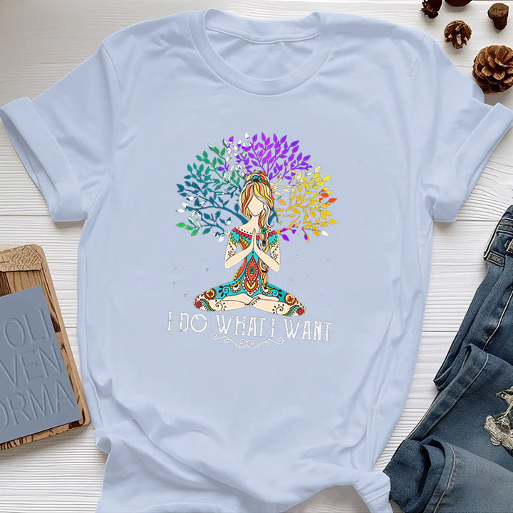 T-shirt de méditation et de yoga Olivenorma « Je fais ce que je veux » - Bleu - 2XL - image 12